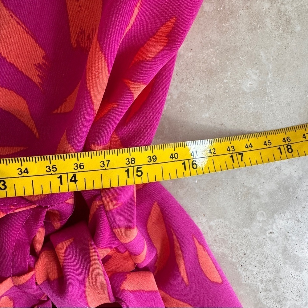 Fortune + Ivy Bright Pink Orange Sleeveless Faux Wrap Women Size M Knee Length - Picture 11 of 14